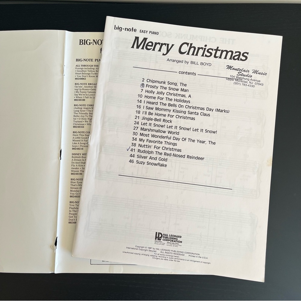 Big Note Easy Piano Merry Christmas Book Bill Boyd Hal Leonard 1987 Sheet Music - Picture 7 of 16
